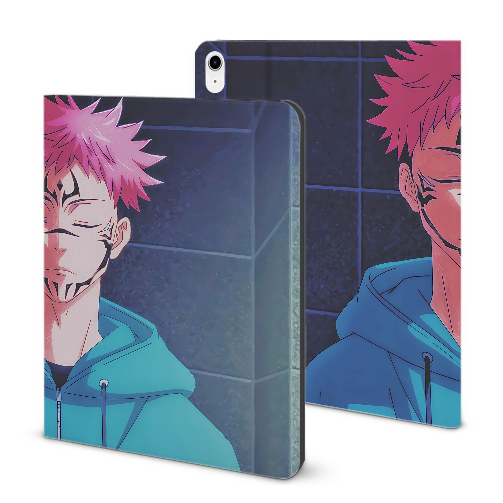 （画像用） 呪術廻戦 Jujutsu Kaisen IPad ケース ブック型 PUレザー TPU 耐衝撃 軽量 薄型 ペン収納なし 全面保護 IPad 各モデル対応